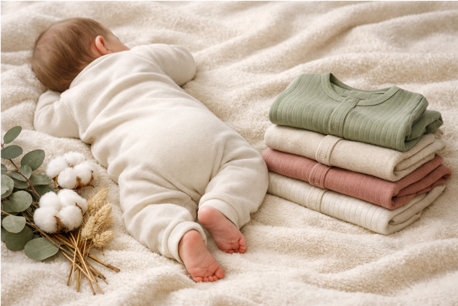 Soft organic cotton baby clothing collection